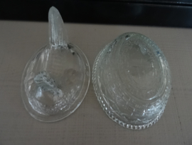 Dekselschaaltje kip - glas - VERKOCHT