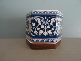 Bloempotje blauw wit - VERKOCHT