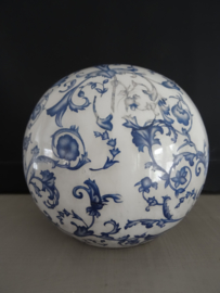 Decoratieve bol - Esschert Design - blauw/wit - VERKOCHT
