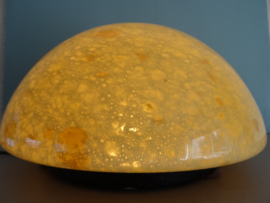 Vintage lamp - glas - geel - halve bol - VERKOCHT