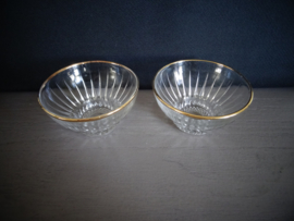 Vintage glaasjes - gouden rand - Set van 2