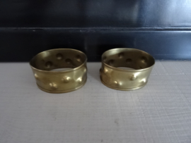 Set van 2 - vintage servetringen - messing