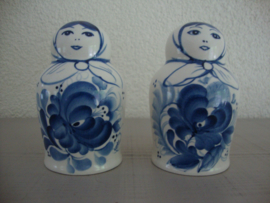 Beeldjes Matroesjka - blauw wit - VERKOCHT