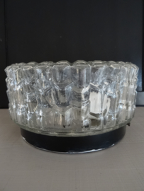 Vintage plafonniere - glas - rond - VERKOCHT