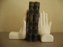 Boekensteunen handen wit - VERKOCHT