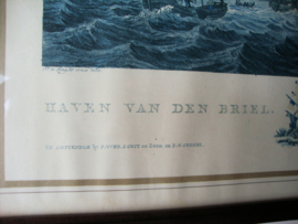 Oude prent Haven van Den Briel - VERKOCHT