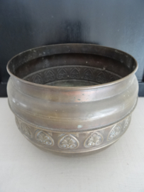 Vintage bloempot - koper of messing - VERKOCHT