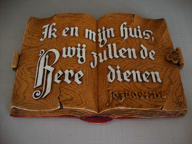 Religie - Boek aardewerk met tekst - VERKOCHT