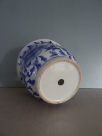 Bloempot blauw/wit - VERKOCHT