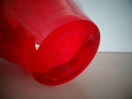 Vintage zakdoek vaas - rood - glas