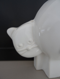 Vintage beeld - poes - kat - wanddecoratie - wit - VERKOCHT