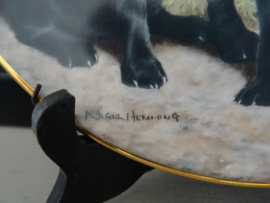 Wandbord - honden - labrador - Nigel Hemming -  VERKOCHT
