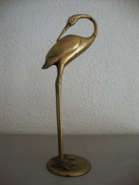 Vintage messing - koper kraanvogel - ooievaar - VERKOCHT