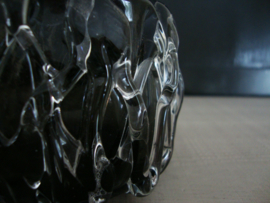 Waxinelichthouder glas - zwart met helder glas - VERKOCHT