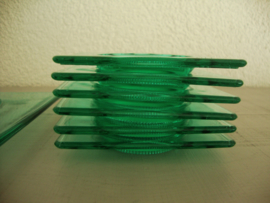 Vintage glazen schaaltjes - bonbonschaaltjes - groen glas - VERKOCHT