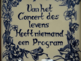 Teksttegel - Van het concert des levens - VERKOCHT