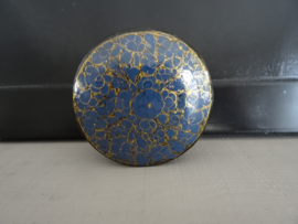 Papier mache lakdoosje - blauw/goud - VERKOCHT