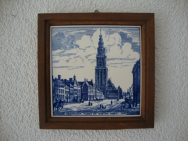 Delfts blauwe tegel - Markt Martinitoren Groningen - VERKOCHT