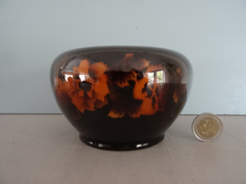 GERESERVEERD-Vintage bloempotje - bruin - bloemen