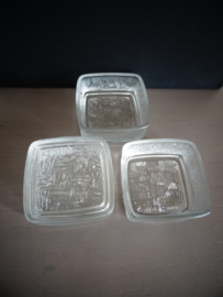 Set schaaltjes - glas - Scandinavisch - stapelbaar - vintage
