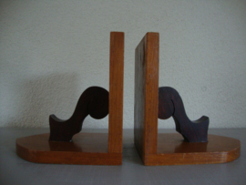 Vintage houten boekensteunen - VERKOCHT