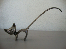 Beeldje poes kat - metaal - VERKOCHT