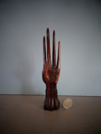 Hand voor ringen - sieradenhouder - hout - VERKOCHT
