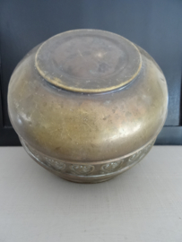 Vintage bloempot - koper of messing - VERKOCHT