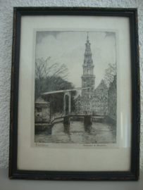 Oude prent Amsterdam - VERKOCHT