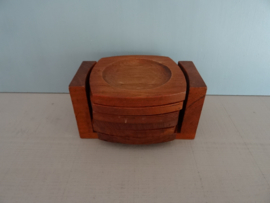 Houten onderzetters - vintage - VERKOCHT