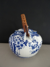 Theepotje prunus - bloesem Japans - blauw/wit - VERKOCHT