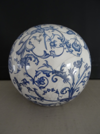 Decoratieve bol - Esschert Design - blauw/wit - VERKOCHT