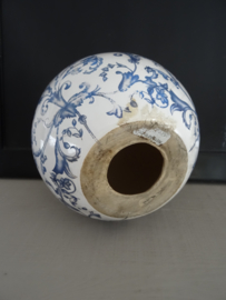 Decoratieve bol - Esschert Design - blauw/wit - VERKOCHT