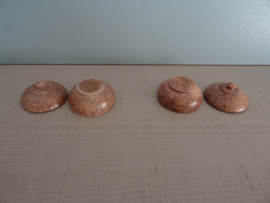 Set van 2 speksteen potjes - zoutpotjes - VERKOCHT