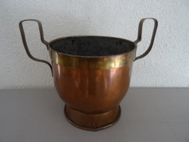 Koperen of messing pot - bloempot - VERKOCHT