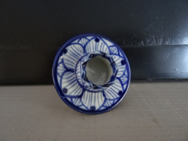 Kaarsstandaard - blauw/wit - VERKOCHT