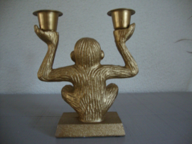 Gouden kandelaar aap - VERKOCHT