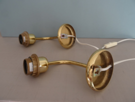 Wandlampjes koperkleurig - Set van 2 - vintage - VERKOCHT