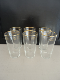 Set glazen met gouden rand - Hollywood regency - VERKOCHT