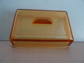 Botervloot - amber - glas - VERKOCHT