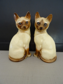 Beelden siamees (set) - siamezen - poes - poezen - kat - katten - VERKOCHT