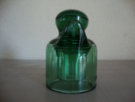 Glazen isolator - groen glas - vintage - L'electro verre - VERKOCHT