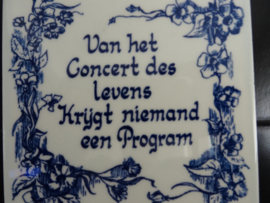 Teksttegel - Van het concert des levens - VERKOCHT