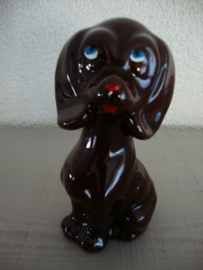 Vintage beeldje hondje - donkerbruin - VERKOCHT