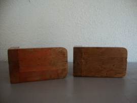 Vintage boekensteunen hout - VERKOCHT