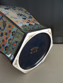 Dekselpot - donkerblauw/goud - VERKOCHT