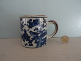 Mok - spikkel - blauw wit bruin - VERKOCHT
