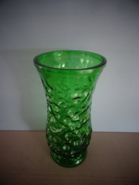Vaas - groen glas - Hosier glas - vintage - VERKOCHT
