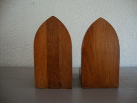 Vintage boekensteunen hout - VERKOCHT