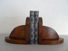 Houten boekensteunen - VERKOCHT